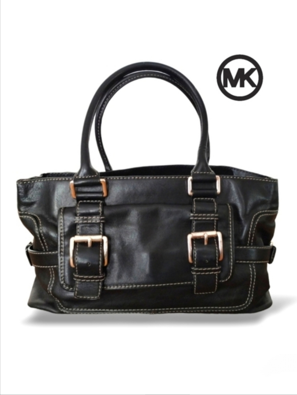 Y2K Michael Kors Brookville Leather Satchel | Belted Buckle Bag